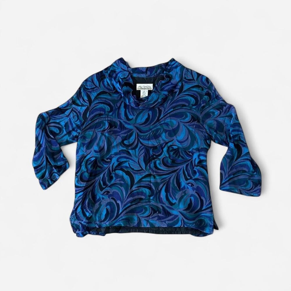 Blue Y2K Silk Vintage Top
